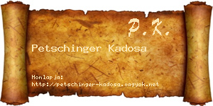 Petschinger Kadosa névjegykártya